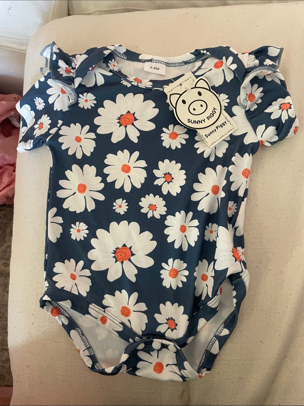 Navy Daisy Kids One-Piece Bodysuit
